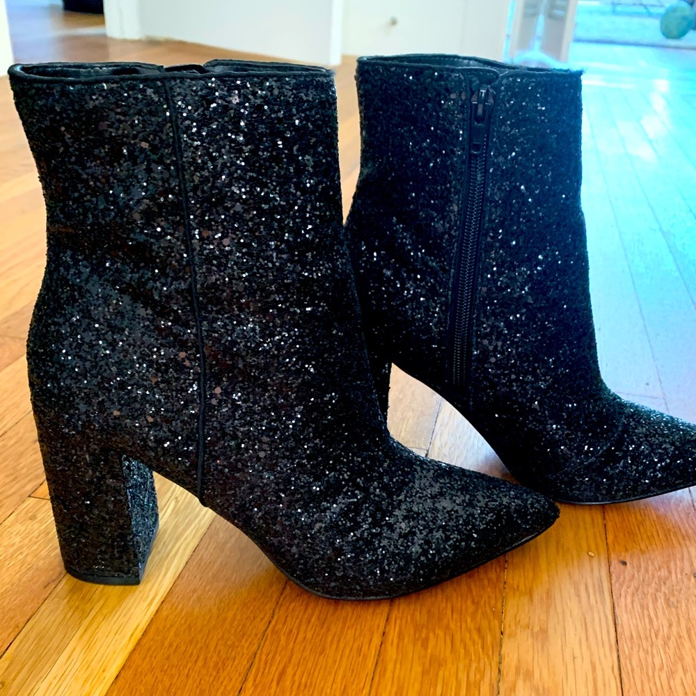 Black Sequin Booties